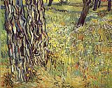 Vincent van Gogh Tree trunks painting